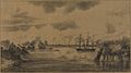 Scena do Combate Naval de Riachuelo no dia 14 de junho de 1865. A canhoneira — Araguay — (comandante Hoonholtz) incendiando o vapor inimigo — Paraguay — debaixo do fogo das baterias paraguayas do Riachuelo