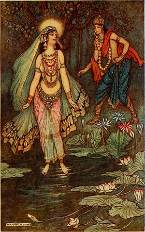 Shantanu Meets Goddess Ganga by Warivick Goble