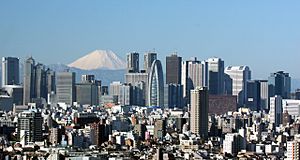 Skyscrapers of Shinjuku with Mt Fuji in the background