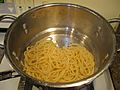 Spaghetti draining