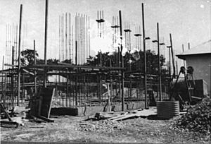 StateLibQld 2 270129 Construction of the city council chambers in Cairns, 1929