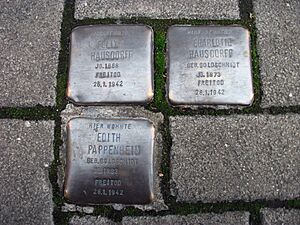 Stolpersteins Felix Hausdorff, Charlotte Hausdorff, Edith Pappenheim Hausdorffstraße 61 Bonn