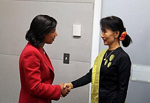 Susan Rice meets with Aung San Suu Kyi