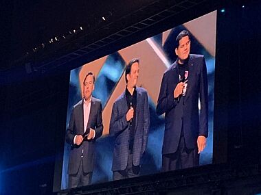 The Game Awards 2018 - Shawn Layden, Phil Spencer, Reggie Fils-Aime (cropped)