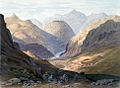 The Khyber Pass with the fortress of Alimusjid - lithograph by James Rattray - 1848 (2)