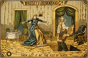 Whiteley's Original Hidden Hand Co., performing arts poster, 1884