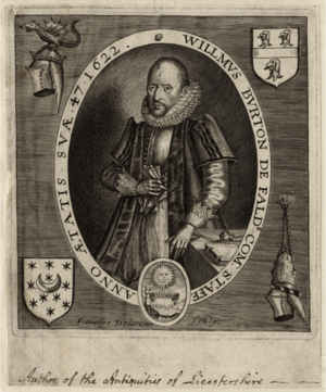 William Burton, 1622. engraved by F. Delaram, frontispiece to Description of Leicestershire