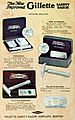 1922 Gillette razor and blades advert, color