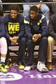 20150303 Derrick Walton and Caris LeVert on the bench (2)