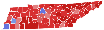 2020 United States Senate election in Tennessee results map by county