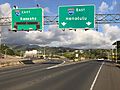 2021-10-06 17 13 33 View east along Interstate H-3 (John A. Burns Freeway) at the exit for Interstate H-201 EAST (Honolulu) in Halawa, Oahu, Hawaii