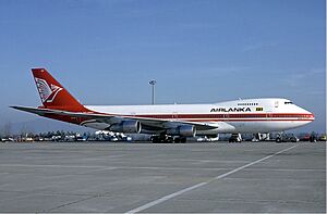 Air Lanka Boeing 747-200 at Basle Airport - December 1984
