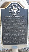 Andrew Robinson Sr. Texas Historical Marker