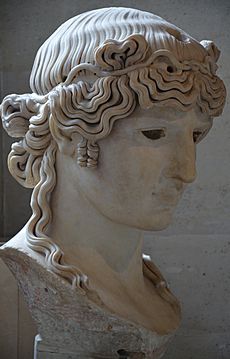 Antinous Mondragone, c. 130 AD, from the Mondragone villa in Frascati (Italy), owned by the Borghese family, Louvre Museum, Paris (21233665030)