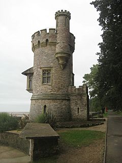 Gothic revival tower overlooking the sea