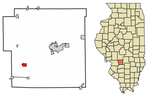 Location of Pocahontas in Bond County and Illinois