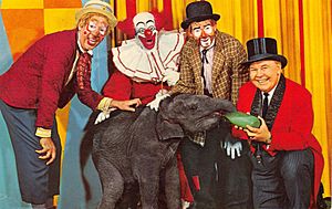 Bozos Circus postcard 1960s