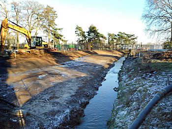 Burghfield Brook in the Building Site (geograph 5263619).jpg