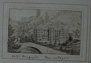C19th photograph of the Hotel Bregaglia, Promontogno