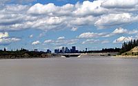 Calgary downtown from glenmore reservoir