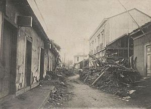 Casas colapsadas por terremoto de Vallenar de 1922