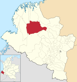 Location of the municipality and town of Magüí Payán in the Nariño Department of Colombia.