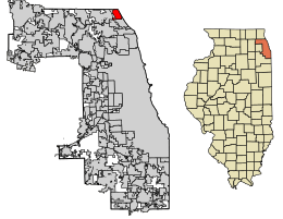 Location of Glencoe in Cook County, Illinois.