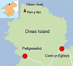 Dinas Island map detail