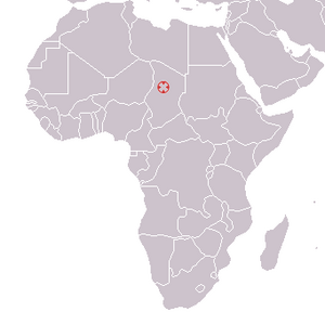 Djourab, Chad ; Sahelanthropus tchadensis 2001 discovery map