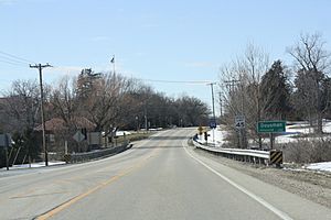 Dousman Wisconsin Sign Looking West US18