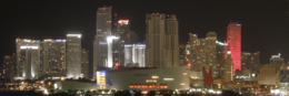 Downtown Miami at night American Airlines Arena