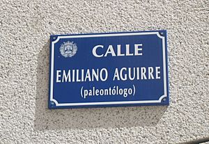 Emiliano Aguirre street sign - Burgos, Spain