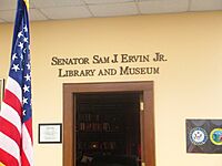 Entrance to Ervin Library, Morganton, NC IMG 5227