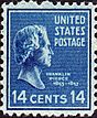 A postage stamp featuring Pierce