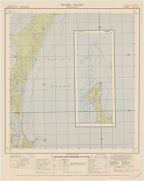 Fraser Island Topo Map 1942