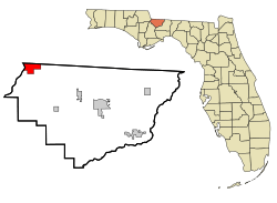 Location in Gadsden County and the state of Florida