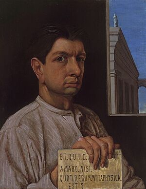 Giorgio de Chirico, 1920, Self-portrait, oil on wood, 50.2 x 39.5 cm, Pinakothek der Moderne