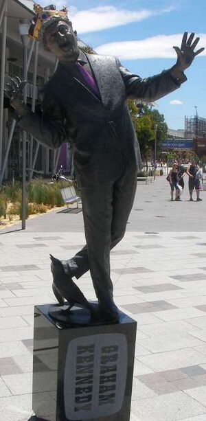 Graham kennedy statue at waterfront city