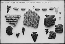 Indian relics (mostly arrowheads) found on the Enchanted Mesa, June 22, 1898, 1900 - NARA - 520076