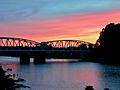 Inuyama Bridge at the evening twilight time