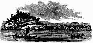 J.H. Shaw's sketch of Port Moresby from the 1878 voyage of the Voura2
