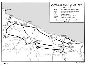 Japanese plan of attack Driniumor 10 Jul 1944 (Smith map 6)