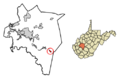 Kanawha County West Virginia Incorporated and Unincorporated areas Handley Highlighted