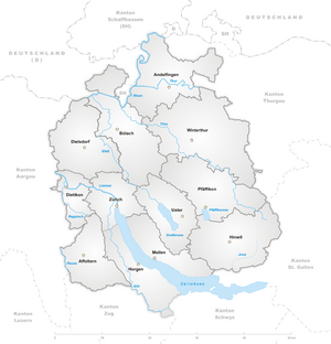 Karte Kanton Zürich Bezirke