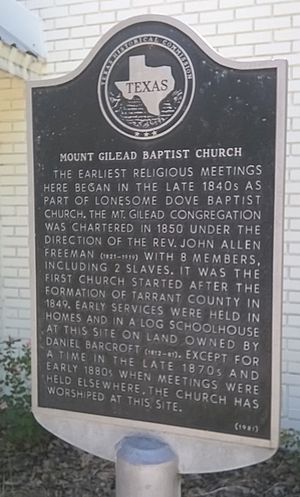 Keller TX Mt Gilead Baptist Church Historical Marker 2015-07-11
