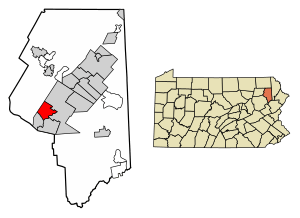 Location of Taylor in Lackawanna County, Pennsylvania