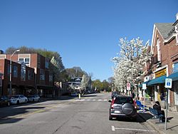Looking north on Leonard Street in the town center