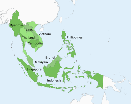 Map of ASEAN member states