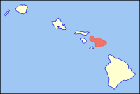 Map of Hawaii highlighting Maui