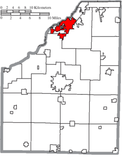 Location of Perrysburg in Wood County